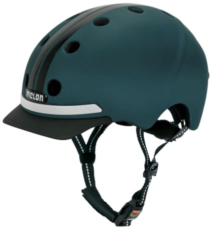Melon Fahrradhelm E-Series »Nightliner« für Damen & Herren | sicherer Cityhelm mit Beleuchtung | Front- und Rücklicht | M-L (52-58 cm) | Türkis