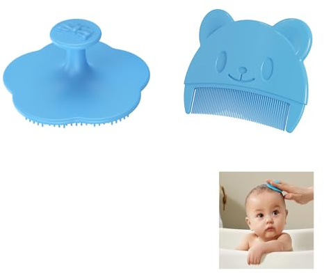 2 Stück Milchschorf Kamm,Milchschorf Baby Entfernen,Baby Kamm Milchschorf,Kopfgneis Entfernen Baby mit Weiche Zähnchen,Schorfkamm Baby,Sanften Massage Kopfhaut Babykamm für Neugeborene,Baby