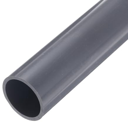 QUARKZMAN Tube Rigide en PVC, Tuyauterie Ronde, Tuyauterie pour Matériel, 34mm ID, 40mm OD, Longueur de 9 Pouces, Gris Clair, Haute Résistance aux Chocs pour Tuyau d'Eau, Gaine de Câble