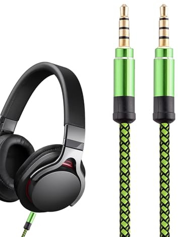3.5mm Audio Cable - 1.5m 3.5mm Car Nylon Braided Audio Cord Male to Male Jack Auxiliary Cord Extension Adapter Speaker Car Audio Headphone 1.5m 3.5MM Braided Audio Cable Male