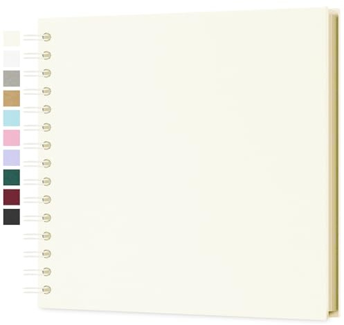 Fotoalbum zum Selbstgestalten 21x21 cm 20 Blatt 40 Seiten säurefrei | Fotobuch zum Einkleben Archivqualität Spiralbindung DIY Scrapbook Geschenk Hochzeit Familie Jahrestag Geburtstag