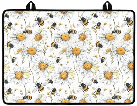 LACIYISON Bee Daisy Pattern Cooktop Cover Reusable Stove Top Covers for Electric Countertop Heat Resistant Cooktop Protector Portable Dish Drying Mat for Home Kitchen Countertop Protector