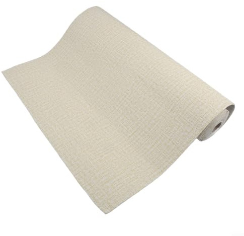 Lecreatekit Autocollants muraux résistants à l'humidité, papier peint à isolation thermique imperméable et résistant aux taches pour salon, chambre d'enfant (beige jaune)
