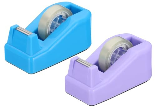 PATIKIL 2pcs Dérouleur De Ruban Adhésif De Bureau, Petit Dérouleur De Ruban Adhésif Mignon Support De Bureau Pour Ruban Adhésif De Bureau, Bleu Violet