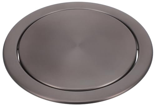 Vaguelly Couvercle De Poubelle à Rabat Pivotant Intégré D-205 Ronde Gunmetal En Acier Inoxydable Cuisine, Salle De Bain Et Comptoir Petite Surface