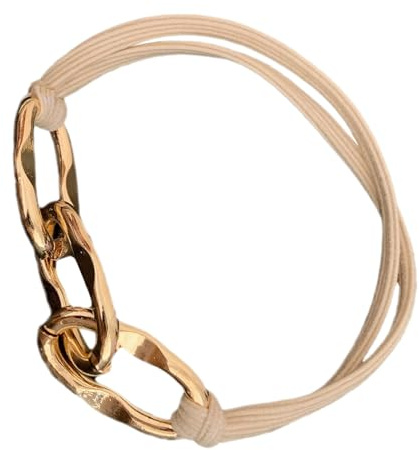 Elastische Haargummis für Damen, modische Metallkette, Pferdeschwanz-Halter, Haargummi für dickes und lockiges Haar