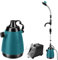 JUDANNA Bomba sumergible de agua sumergible para batería Makita de 18 V, 300 W, caudal de 5000 l/h, altura de extracción de 8 m (sin baterías), color azul