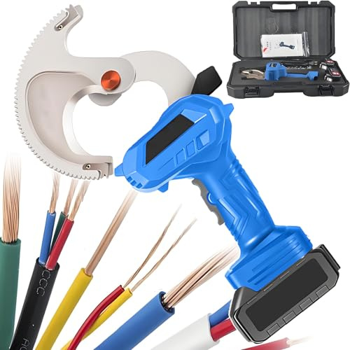 YXFAZPP Coupe-câble électrique, 3X Vitesse vs Outils hydrauliques, autonomie de 8h et capacité de Coupe de 5 cm | pour câbles blindés, Fil d'aluminium à Noyau d'acier
