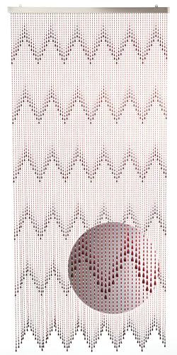 Kobolo Türvorhang Terra, 90x200 cm, rotbraun, 72 Stränge, eleganter Perlenvorhang aus Kunststoff, dekorativer Fliegenvorhang & Raumteiler für Balkon, Terrasse, Tür oder Fenster