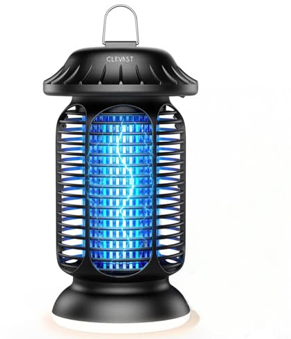 CLEVAST Lampada Antizanzare Elettrica, 20W UV Zanzariera, lLampada Zanzare Interno Esterno Elettrica per con IPX4 Impermeabile, Trappola per Zanzare, Acchiappa Mosche per Giardino (Nero opaco)