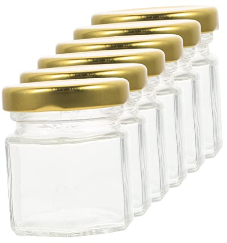 iplusmile 6piezas Botella Hexagonal De Vidrio Frascos De Miel Sellados Recipientes Para Mermelada Transparente Para Cocina Perfectos Para Almacenar Miel y Mermelada