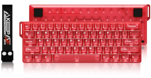 DAREU COOL60 Magnetiskt tangentbord för gaming 8K Hz Rapid Trigger, tangentbord med kabel 60% med transparenta tangenter, 15 RGB-lägen, RT-precision på 0,01 mm, justerbar aktivering för PC/Mac (rött)