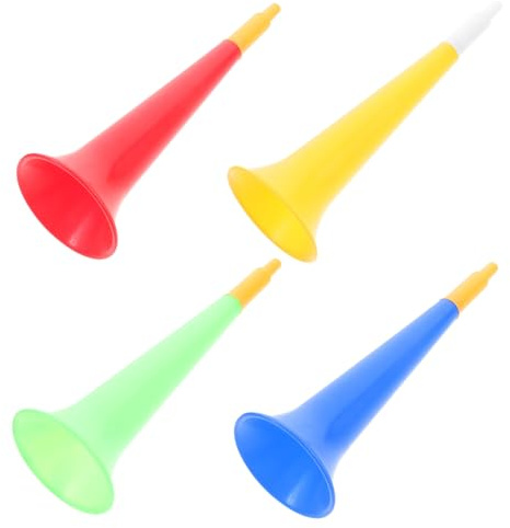 Hohopeti 4 Piezas Trompeta de Fútbol Infantil para Animación y Fiestas Deportivas Juguete de Plástico para Entrenamiento y Cheering Eventos de Fútbol