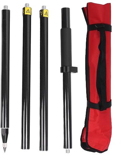 HEEPDD Arpentage Pole Prism avec Bulle de Niveau, Longueur de 2m, Structure Stable, pour la Mesure de la Base du Sol, RTK NAN