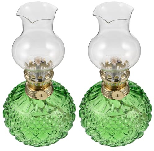 WEKADRIN 2stücke Glas-petroleumlampe Vintage-öllampe für Innenbereich Rustikale Kammer-öllampe als Dekorative Sturmlaterne für Notbeleuchtung Zuhause Outdoor-Camping