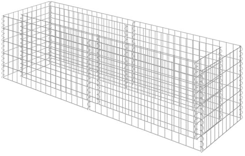 Gecheer Gabbione letto rialzato in acciaio zincato, struttura robusta e moderna per aiuole rialzate, 180x50x50 cm, maglia saldata resistente, per giardino patio bordure fioriere