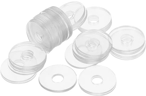 Beaupretty Juntas de Tornillo Transparentes de Vinilo, 50 Piezas, Arandelas Pequeñas de 0,79 Pulgadas para Fijación en Manijas de Ducha y Mamparas de Baño
