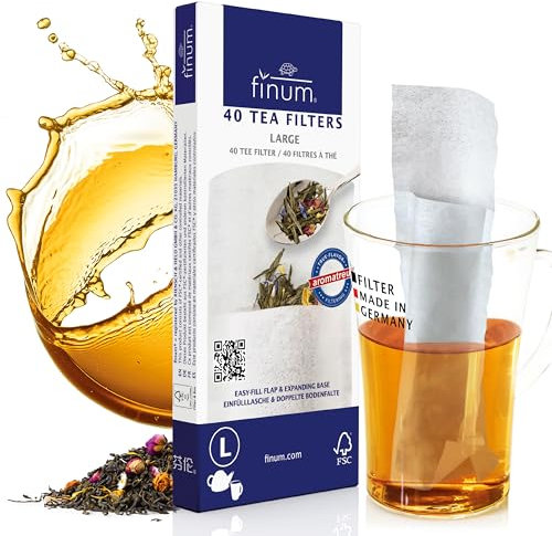 Finum 40 filtres à thé en Papier Taille L