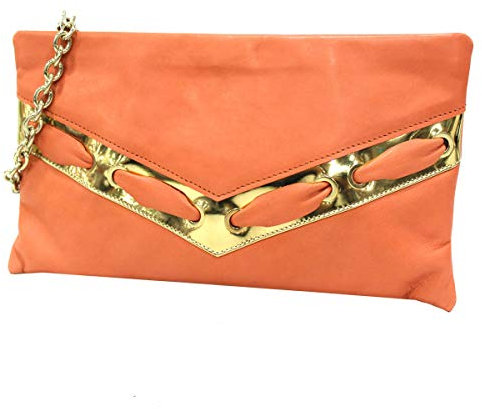 Annaluna Abendtasche aus Leder 183 Orange Made in Italy, Orange, Unica