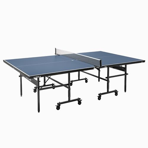 JOOLA Bordtennisbord inuti 15 bordtennisbord inomhus fällbart – snabb montering – inklusive bordtennis nät, blå, 274 x 152,5 x 76 cm