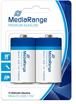 MediaRange MRBAT109 Batteries Mono D LR20 2 pièces Type de Batterie Alkaline 1, 5 Volt