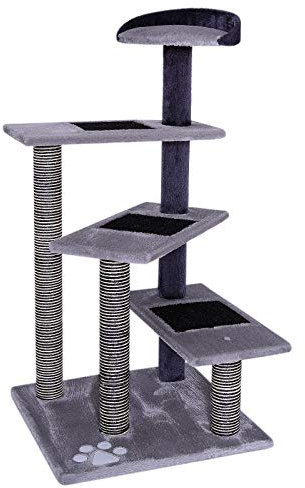 lionto Árbol rascador para Gatos Altura 100 cm, Gris/Gris Claro