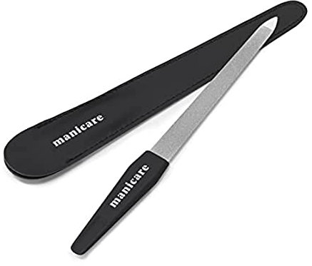 Manicare Saphir-Nagelfeile, lang, zweiseitig, mit grober und feiner Körnung zum Formen und Stylen natürlicher und künstlicher Nägel, ideal für harte Nägel, langlebig, perfekt für Maniküre zu Hause