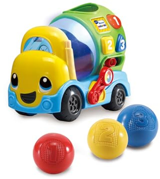 VTech-80-601922 Mixter Camion béton pour Enfant avec Plus de 75 mélodies, chansons et vocs, apprend Les Formes, Les Chiffres et à mélanger Les Couleurs grâce à des lumières, Multicolore (3480-601922)