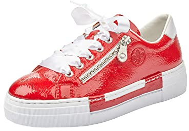 Rieker Kvinnor Vår/sommar N49c2 Sneaker, Röd Flamma Vit 33, 42 EU