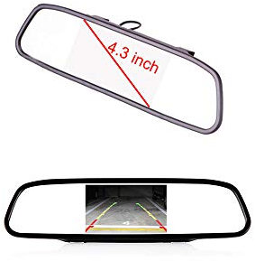 kalakus 7 Inch LCD Car Monitor Car Reversing Camera Monitor Universal DVD Player for Most Vehicles, Black LCD Display (4.3 Inch Mirror)