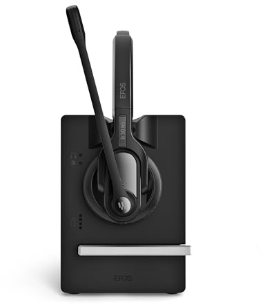 EPOS Impact D 30 Phone - Wireless DECT Dual Ear Headset for Connection to a Desk Phone, Black