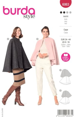 Burda Style Schnittmuster B6063 Damen-Umhang