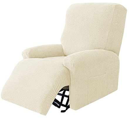 Highdi Stretchhusse für Relaxsessel Komplett Sesselschoner, Stretch Relaxsessel Bezüge 1 Stück - Einfarbig Maisvlies Elastisch Sesselbezug für Fernsehsessel Liege Sessel (Beige)