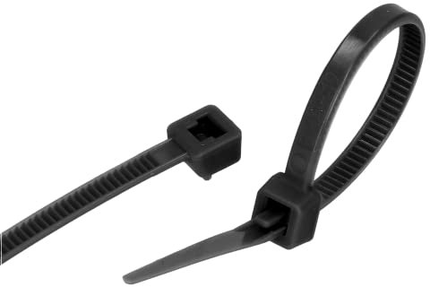 GARDENIX Pflanzenbinder, Kabelbinder 100 Stück (3.6 mm x 100mm, Schwarz), Wiederverwendbar, Verstellbarer