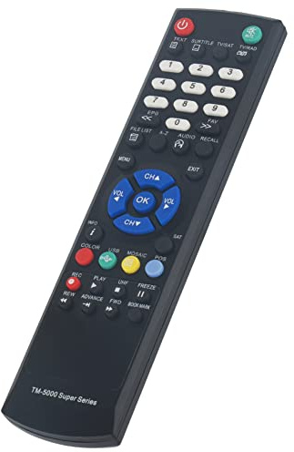 TM-5000 - Telecomando di ricambio per ricevitore satellitare digitale Technomate TM-5300D M2 USB Super+, TM-5200D M2 USB Super+, TM-5600 C1 USB Super+, TM-5400 C1+ M2 USB Super+