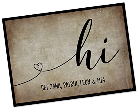 Herz & Heim® Personalisierte Fußmatte mit Namen - 50 x 70 cm