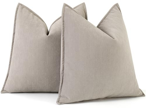 ZWJD Grau Kissenbezug 45x45 2er Set Chenille Kissenbezüge Sofakissen Kissenhüllen mit elegantem Design, weiche und luxuriöse dekorative Dekokissen für Couch, Bett und Heimdekoration