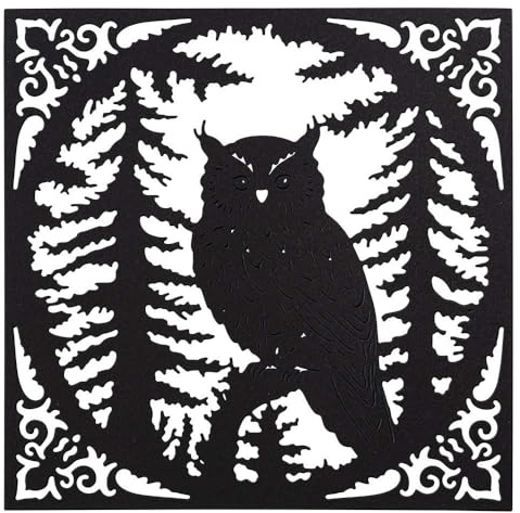 Ideen mit Herz Stanzschablonen | Eule im Wald | 14 cm x 14 cm | 1 Stück