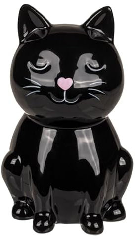 BLUECHOLON Salvadanaio in ceramica originale con coperchio e chiave nera