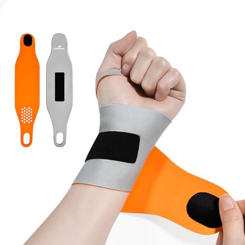 RHINOSPORT Handgelenk Bandagen Handgelenkstütze Handgelenkbandage Wrist Wraps für Fitness Bodybuilding, Kraftsport & Crossfit Handgelenkschoner GRAU