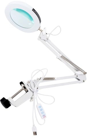 HOMSFOU 1stk Usb-schreibtischlampe Flex Lupenlampe Schreibtischlampen Augenlupe Tisch Schreibtischlampe Lupe Zum Lesen Schreibtischlampe Geführt Standleuchte Weiß Hilfswerkzeug
