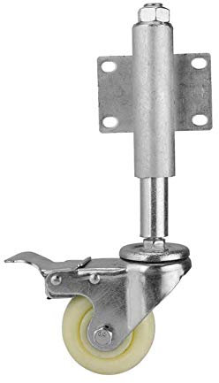 Möbel-Lenkrolle, 5-Zoll-Nylon-Torrad, gespreizter Schwenker, Stoßdämpfung, Türöffner, Schwerlastmöbel, for Holz- oder Metalltore, höhenverstellbar 30/60 mm, Belastung 220 lbs/Bremse/60 mm (Color : Br