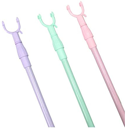 GLOGLOW Appendiabiti Telescopico, Asta per Bastone a Lunga Portata, Asta Retrattile per Asciugare gli Abiti, Forcella, Asta di Supporto per Armadio, Soffitto, Tende, Mensole, Tende (BLUE)