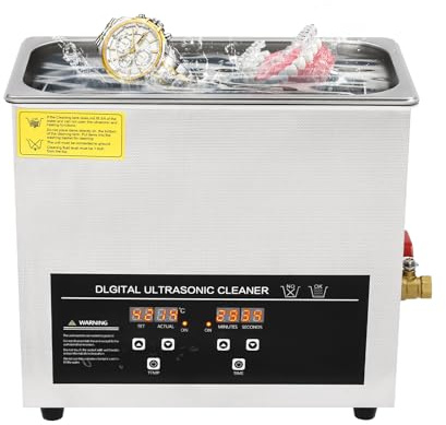 ROMYIX Ultrasonic Cleaner with Digital Timer & Heater,6.5L Ultrasonic Cavitation Machine, 304 Stainless Steel Professional Ultrasonic Cleaner Machine for Jewellery Dentures Carburetors Coins (6.5L)