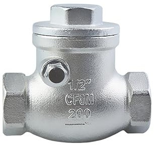 Valvola di non ritorno orizzontale con bocca in filo di acciaio inossidabile Valvola di ritegno a battente con filettatura femmina in acciaio inossidabile 304 1/2 3/4 1 1-1/4(0.25 Inch)