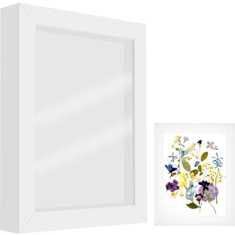 xtemtoamz Cornice Profonda Cornice 3D, Cornice Profonda per Oggetti 15x20cm, Bianca Cornice 3D Profonda con Acrilico, Cornice Spessa per Foto Immagini Fiori Artigianato Regali Fai Da Te Opere D'arte