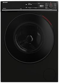 SHARP ES-PRO214BA-DE Waschmaschine Frontlader, 12kg, 1400U/min, Smarte Bedienung durch Veezy App, Dampffunktion, Inverter, 15 Programme, AquaStop, Schwarz