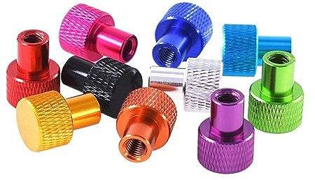 Handdrehschraube, 2 Stück, M3, M4, M5, M6, M8, M10, bunte Sacklochmutter aus Aluminiumlegierung, Rändelmutter, Einzeldurchgang, Stufenrahmen, Flanschmutter handfest anziehen (Farbe: M6_Mauve)(M6-Sky B