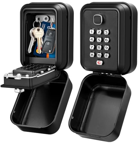 ENONEO Schlüsselsafe Aussen Schlüsseltresor mit Zahlencode Groß Wandmontage Schlüsselkasten Draußen Wasserdicht Schlüsselsave Wetterfest Schlüsselbox für Außen Zuhause Auto Büro Garage Schul
