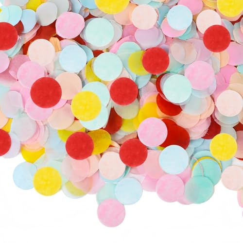 Dmnnlp 6000 Stk Konfetti Bunt 2,5x 2,5cm, 50g Konfetti Rund Hochzeit Geburtstag, Konfetti Papier für Geburtstag Karneval Hochzeit Party Dekoration